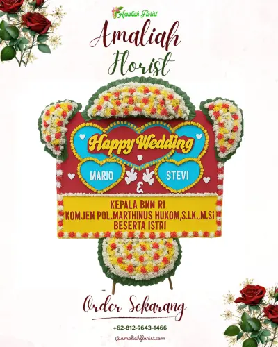 Karangan Papan Bunga Pernikahan di Cijati
